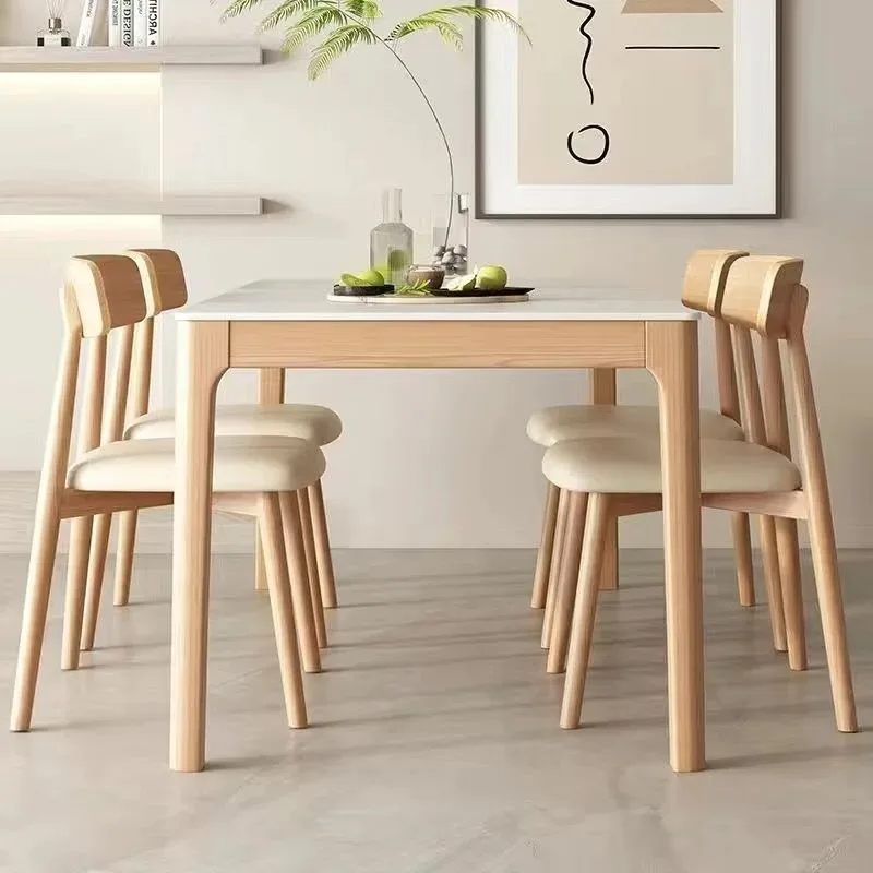 Nordic solid wood rock slab dining table and chairs, modern simple log home light luxury high-end small apartment cream style
Nordic solid wood rock slab dining table and chairs, modern simple log home light luxury high-end small apartment cream style