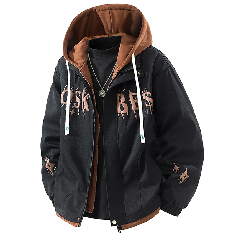 2025 Новая осенне-зимняя повседневная куртка-карго с капюшоном, мужская модная тенденция, две поддельные куртки, уличное теплое ветрозащитное пальто с капюшоном
2025 Новая осенне-зимняя повседневная куртка-карго с капюшоном, мужская модная тенденция, две поддельные куртки, уличное теплое ветрозащитное пальто с капюшоном