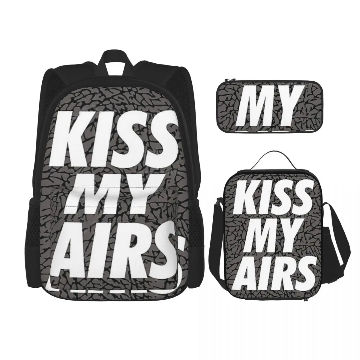 Kiss My Airs Backpacks Boys Girls Bookbag Students School Bags Kids Rucksack Lunch Bag Pen Bag Three-Piece Set
Kiss My Airs Backpacks Boys Girls Bookbag Students School Bags Kids Rucksack Lunch Bag Pen Bag Three-Piece Set