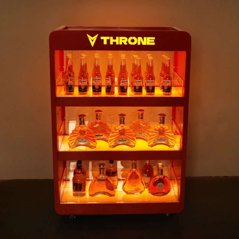Three-tier illuminated wine cabinet for bars, champagne and beer mobile display cabinet, nightclub KTV liquor rack, beverage dis
Three-tier illuminated wine cabinet for bars, champagne and beer mobile display cabinet, nightclub KTV liquor rack, beverage dis