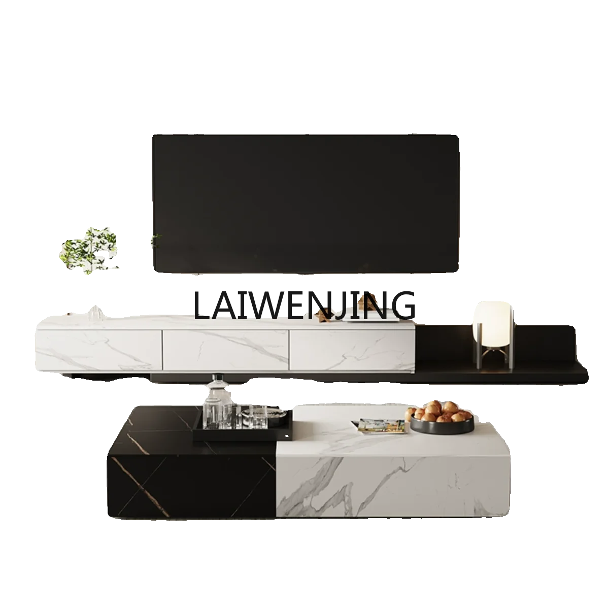 LYN Italian minimalist rectangular rock slab coffee table creative double color matching living room household size apartment
LYN Italian minimalist rectangular rock slab coffee table creative double color matching living room household size apartment