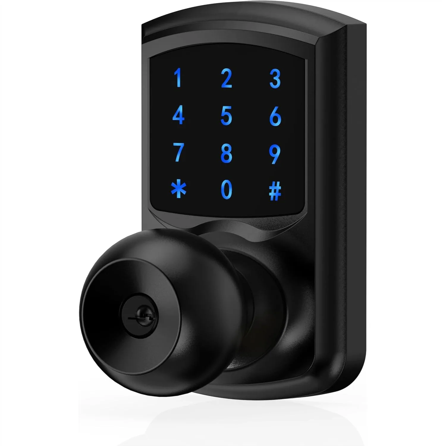 Keyless Entry Door Knob with Code, Digital Door Lock Keypad Touchscreen for Front Door Bedroom Home, Auto-Lock, Matte Black
Keyless Entry Door Knob with Code, Digital Door Lock Keypad Touchscreen for Front Door Bedroom Home, Auto-Lock, Matte Black