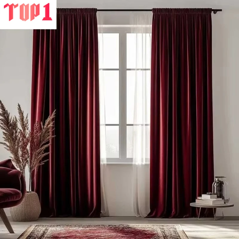 Nordic Burgundy Red Velvet Curtains for Living Room Dining Modern Luxury Solid Color Blackout Drapes Curtain Custom Decoration
Nordic Burgundy Red Velvet Curtains for Living Room Dining Modern Luxury Solid Color Blackout Drapes Curtain Custom Decoration