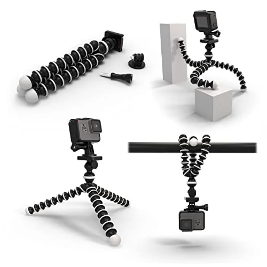 10'' Octopus Flexible Tripod Camera + Action Cam Mount Stand, Compatible with GoPro Lit Hero, Hero13 Max 2 Hero12 13 12 11 Mini
10'' Octopus Flexible Tripod Camera + Action Cam Mount Stand, Compatible with GoPro Lit Hero, Hero13 Max 2 Hero12 13 12 11 Mini