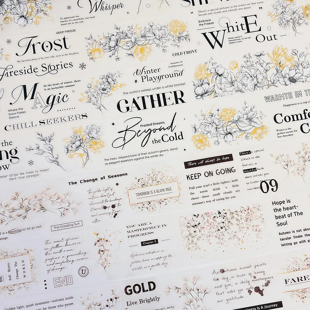 Simple Journal Decoration And Paper Tape - Autumn Dance, Winter Letter Patterns with Flower, Character & English Text
Simple Journal Decoration And Paper Tape - Autumn Dance, Winter Letter Patterns with Flower, Character & English Text