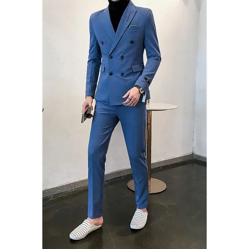 Fashion New Men's Business Double Breasted Solid Suit Male Slim Wedding 2 Pieces Set Blazers Jacket Pants Trousers 2022 B7
Fashion New Men's Business Double Breasted Solid Suit Male Slim Wedding 2 Pieces Set Blazers Jacket Pants Trousers 2022 B7