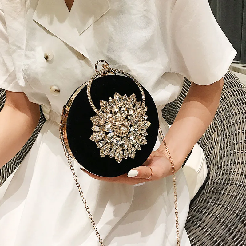 Rhinestones Floral Round evening Bag Women Designer Vintage Party Small Flap Box Purse Totes Handbag 2022 hot Red Blue
Rhinestones Floral Round evening Bag Women Designer Vintage Party Small Flap Box Purse Totes Handbag 2022 hot Red Blue