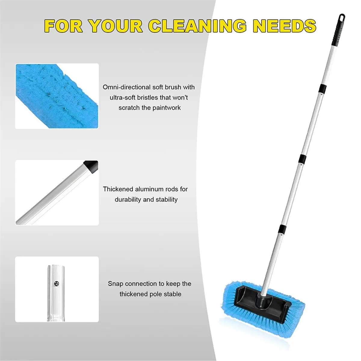 NEW Wash Brush with Long Handle,Scratch-Free Washing Brushes with Sided Soft Bristles,Adjustable Cleaning Brush Wash Mop Kit
NEW Wash Brush with Long Handle,Scratch-Free Washing Brushes with Sided Soft Bristles,Adjustable Cleaning Brush Wash Mop Kit