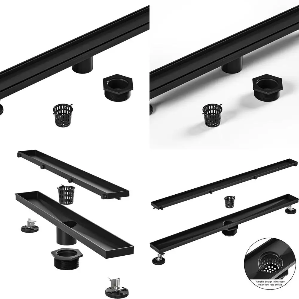 24 Matte Black Linear Shower Drain - 304 Stainless Steel, Fast Drainage, Tile-Inserted, Hair Strainer, Drain Key | Upgrade Your
24 Matte Black Linear Shower Drain - 304 Stainless Steel, Fast Drainage, Tile-Inserted, Hair Strainer, Drain Key | Upgrade Your