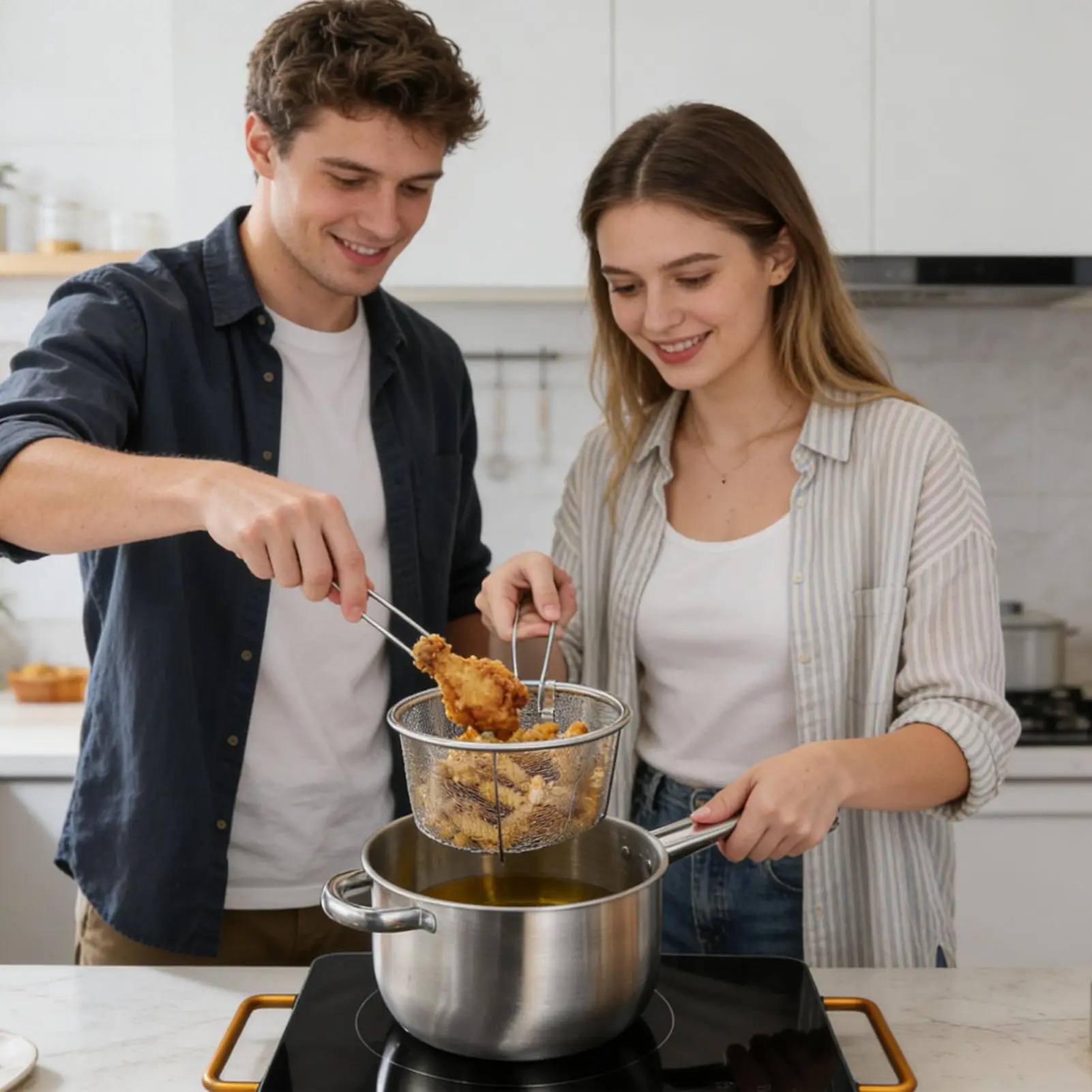 Deep Frying Pot Stainless Steel Nonstick Skillet Deep Fryer Pan Kitchen Utensils for Electric Ceramic Stove Cooking French Fries
Deep Frying Pot Stainless Steel Nonstick Skillet Deep Fryer Pan Kitchen Utensils for Electric Ceramic Stove Cooking French Fries