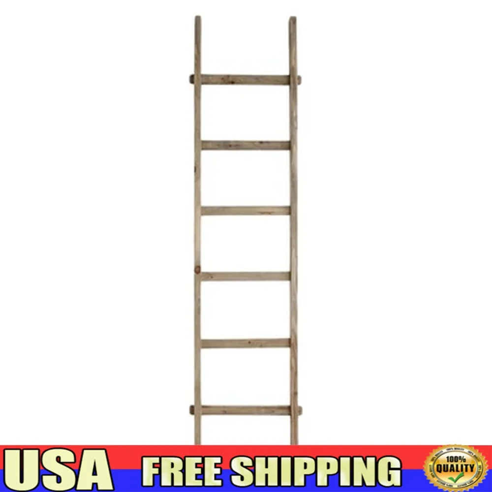 Rustic Decorative Fir Wood Ladder 76 Inches 6 Rungs No Assembly Required Versatile Display Blankets Towels Home Decor
Rustic Decorative Fir Wood Ladder 76 Inches 6 Rungs No Assembly Required Versatile Display Blankets Towels Home Decor