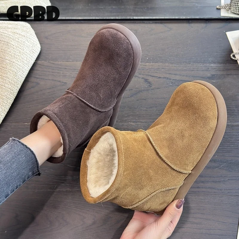 Женские зимние ботинки с высоким берцем GPBD, зима 2024, новый стиль, короткие ботинки на плоской подошве, теплые и толстые флисовые ботинки из плотного хлопка
Женские зимние ботинки с высоким берцем GPBD, зима 2024, новый стиль, короткие ботинки на плоской подошве, теплые и толстые флисовые ботинки из плотного хлопка