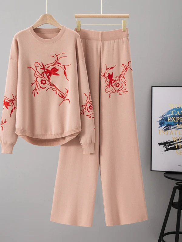 Fashionable Wide Leg Pants Set Women's Loose Casual Sporty Two-Piece Suit Autumn Winter Elegant Style Chinese Brand
Fashionable Wide Leg Pants Set Women's Loose Casual Sporty Two-Piece Suit Autumn Winter Elegant Style Chinese Brand