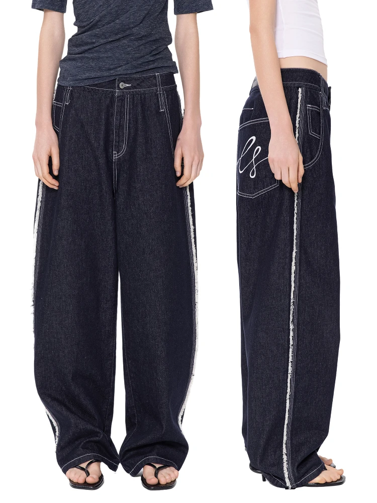 Новые широкие джинсы Bla Hole Spring Summer Original Color Scythe Pants с завышенной талией, повседневные джинсы из денима
Новые широкие джинсы Bla Hole Spring Summer Original Color Scythe Pants с завышенной талией, повседневные джинсы из денима