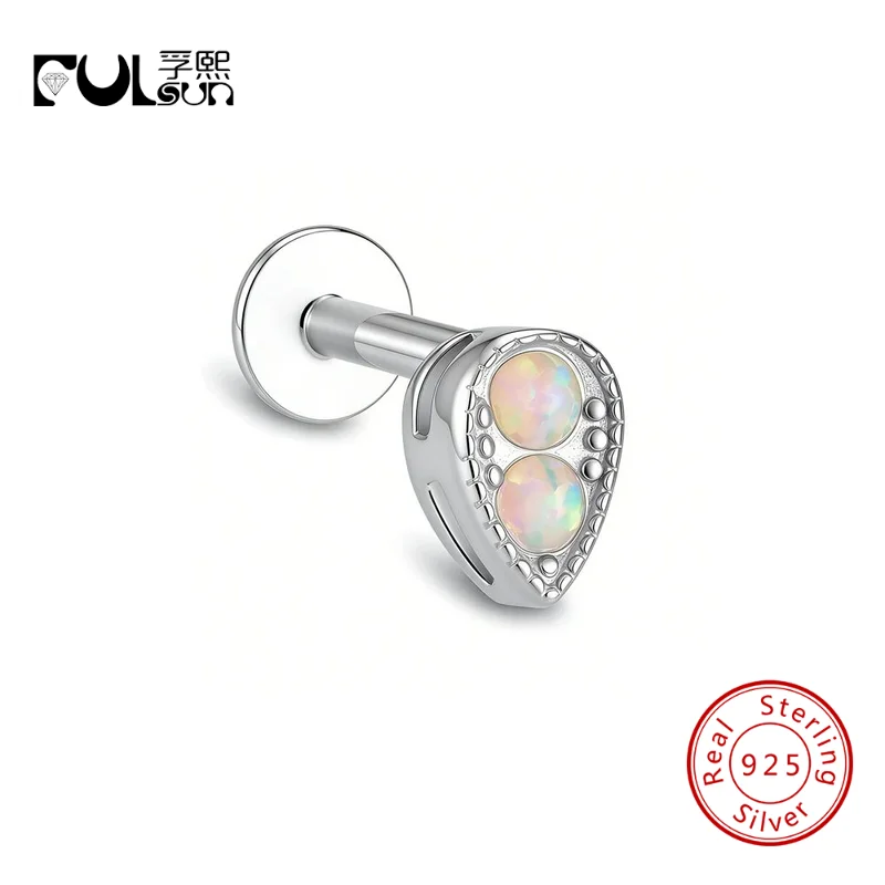 925 Sterling Silver 14K Gold Plated Teardrop Double Opal Flat Back Single Stud Earring Beaded Edge Cartilage Piercing Jewelry
925 Sterling Silver 14K Gold Plated Teardrop Double Opal Flat Back Single Stud Earring Beaded Edge Cartilage Piercing Jewelry