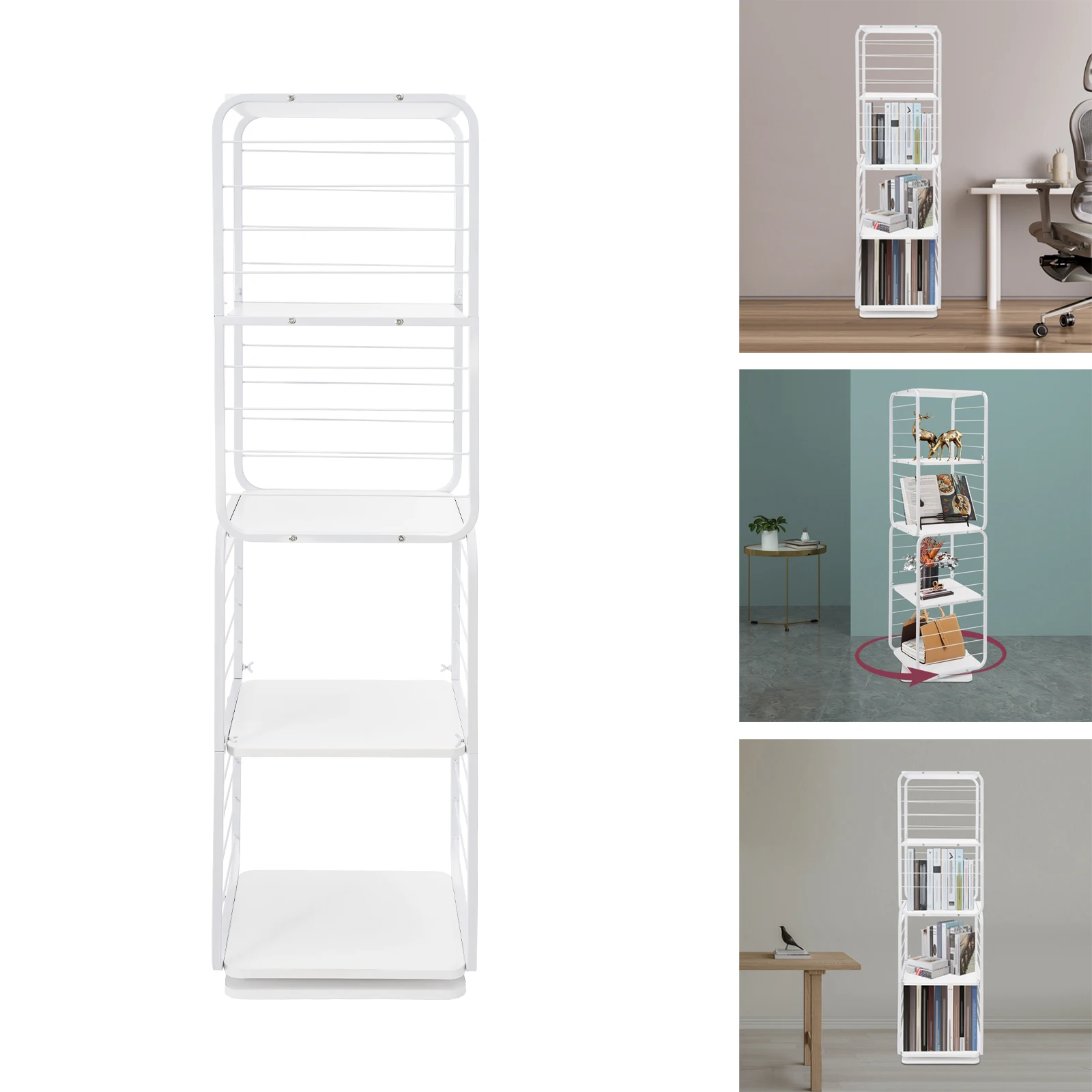 4 Tier Rotating Bookshelf 360° Rotating Bookshelf Multi-layer High-class Steel Storage Rack for Home Library
4 Tier Rotating Bookshelf 360° Rotating Bookshelf Multi-layer High-class Steel Storage Rack for Home Library