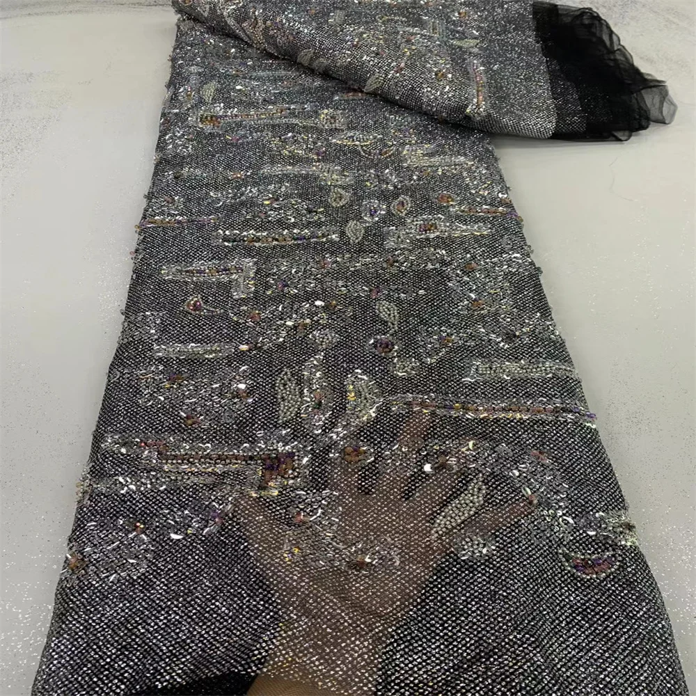 African Handmade Sequins Tulle Lace Fabric 2024 High Quality French Luxury Beaded Lace Fabric For Bridal Wedding Dresses 2ZX3753
African Handmade Sequins Tulle Lace Fabric 2024 High Quality French Luxury Beaded Lace Fabric For Bridal Wedding Dresses 2ZX3753