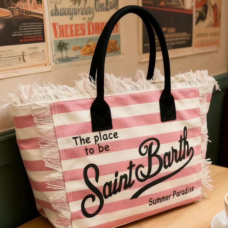 Ladies Tote Bag Striped Handmade Tassel Light Luxury New Ladies Large Capacity Tote Fashion Comfortable Casual Travel Canvas Bag
Ladies Tote Bag Striped Handmade Tassel Light Luxury New Ladies Large Capacity Tote Fashion Comfortable Casual Travel Canvas Bag