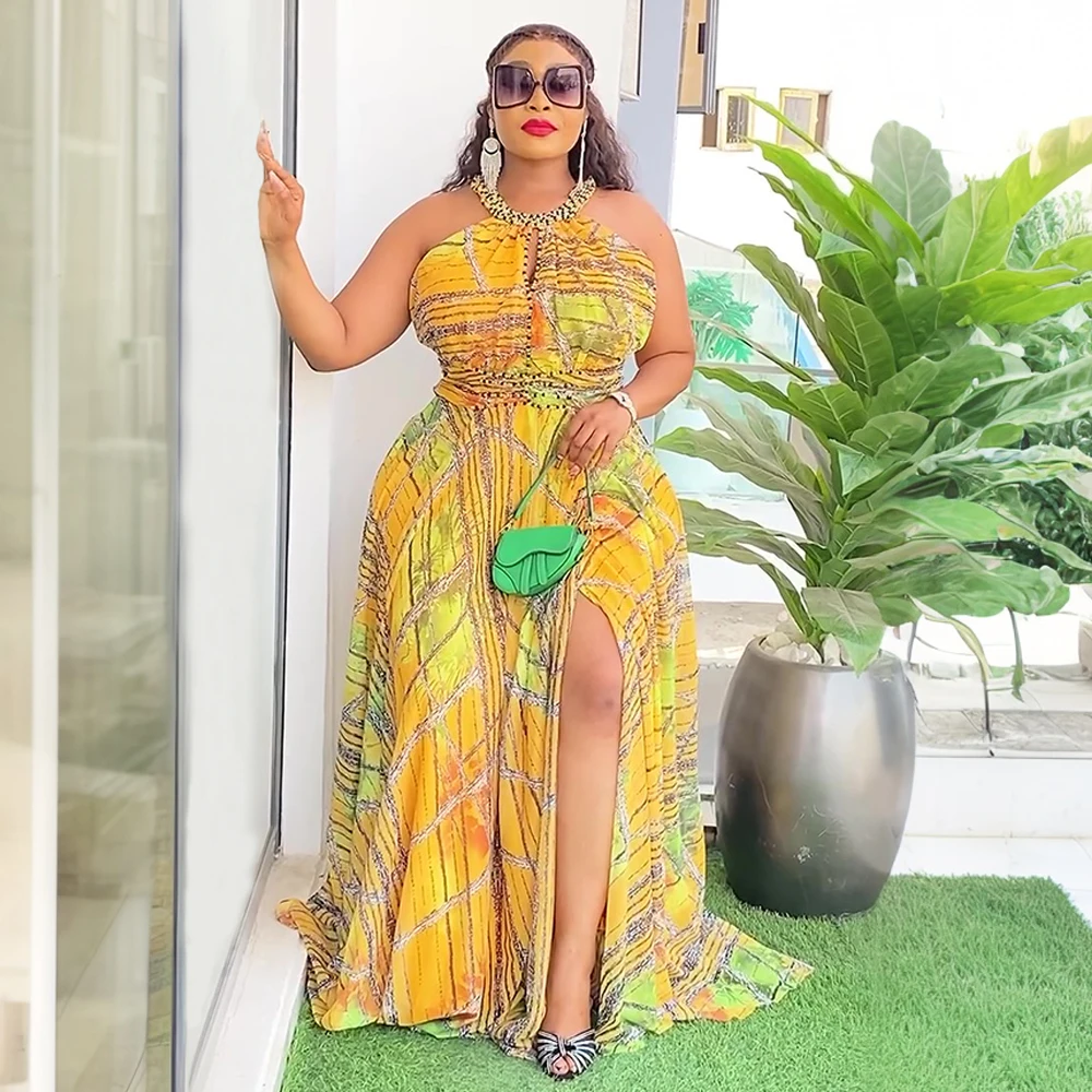 Elegant African Dresses for Women 2025 New Fashion Sleeveless Chiffon Maxi Long Dress Casual Loose Solid Beach Vestidos Robe
Elegant African Dresses for Women 2025 New Fashion Sleeveless Chiffon Maxi Long Dress Casual Loose Solid Beach Vestidos Robe