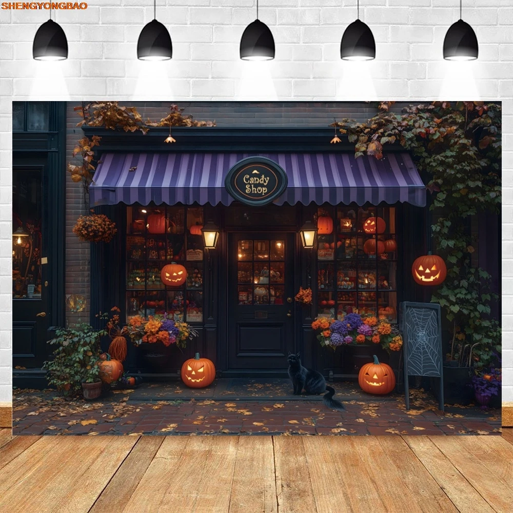 Halloween Candy Shop Backdrop Pumpkin Lanterns Plants Flowers Kids Birthday Photography Background Decor Banner Photostudio Prop
Halloween Candy Shop Backdrop Pumpkin Lanterns Plants Flowers Kids Birthday Photography Background Decor Banner Photostudio Prop