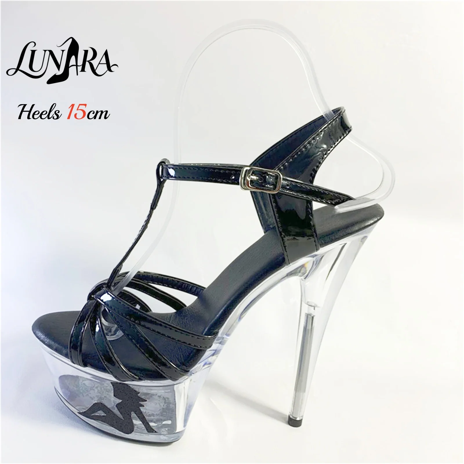 15cm/6in Black Patent PU High Heel Sandals T-Strap Open Toe Ankle Buckle Non-slip Sexy Stage Performance Nightclub Shoes
15cm/6in Black Patent PU High Heel Sandals T-Strap Open Toe Ankle Buckle Non-slip Sexy Stage Performance Nightclub Shoes