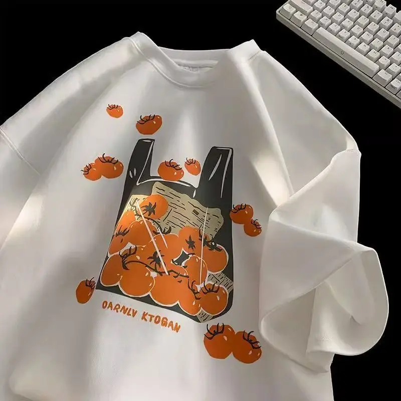 100% Pure Cotton Japanese Cartoon Anime Orange Print Short Sleeved T-shirt for Women 2024 Summer New Loose Half Sleeved Ins
100% Pure Cotton Japanese Cartoon Anime Orange Print Short Sleeved T-shirt for Women 2024 Summer New Loose Half Sleeved Ins