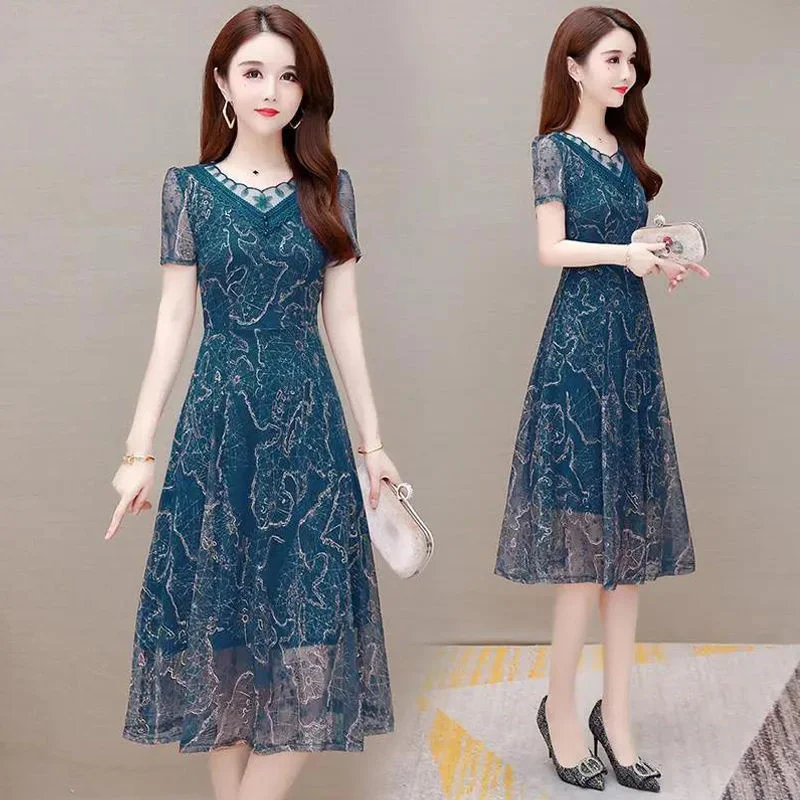 2022 New Dress Women Summer Fashion Vintage Chiffon Mid-length Dresses Short Sleeve Slim Mother's Clothes Ladies Dress Vestidos
2022 New Dress Women Summer Fashion Vintage Chiffon Mid-length Dresses Short Sleeve Slim Mother's Clothes Ladies Dress Vestidos