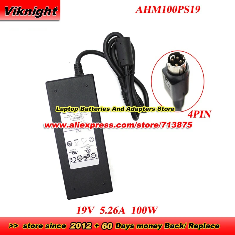 Адаптер переменного тока AHM100PS19 19В 5.26А 100Вт для 10014773 K16250348 AHM100PS19-XA0413, круглый, с 4 контактами
Адаптер переменного тока AHM100PS19 19В 5.26А 100Вт для 10014773 K16250348 AHM100PS19-XA0413, круглый, с 4 контактами
