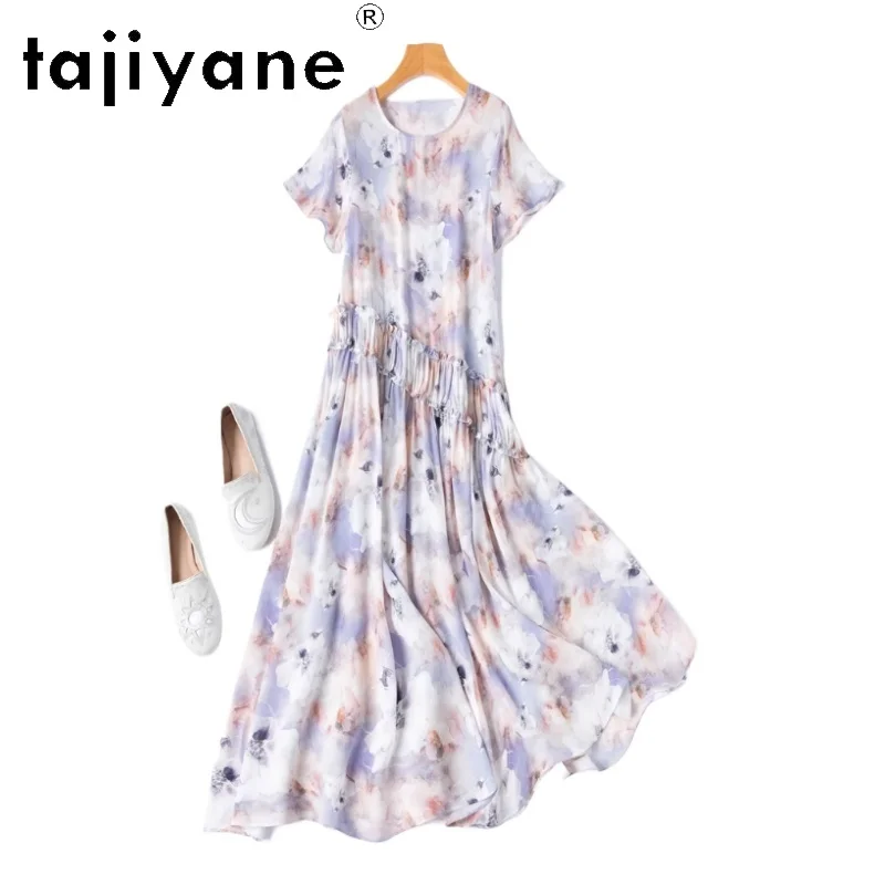 TAJIYANE 100% Natural Mulberry Silk Dress Woman Summer 2025 Printed Long Dresses Vacation Frocks Ladies Clothes платье женское
TAJIYANE 100% Natural Mulberry Silk Dress Woman Summer 2025 Printed Long Dresses Vacation Frocks Ladies Clothes платье женское