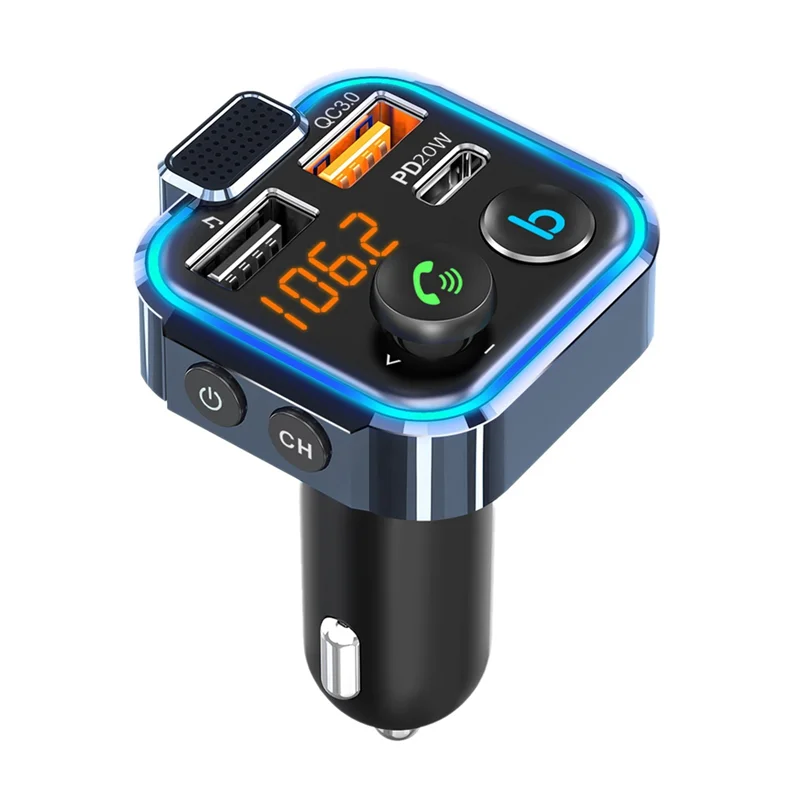Car FM Transmitter Sound Fast USB Charger Car Adapter Support 42W PD+QC3.0 LED Backlight Wireless Call
Car FM Transmitter Sound Fast USB Charger Car Adapter Support 42W PD+QC3.0 LED Backlight Wireless Call