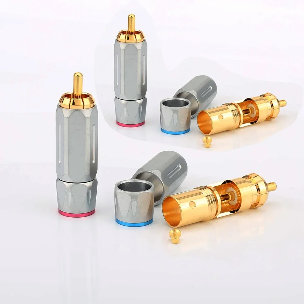 Gold plated RCA Plug 8mm Self Locking RCA Jack Male Connector with The metal spring
Gold plated RCA Plug 8mm Self Locking RCA Jack Male Connector with The metal spring