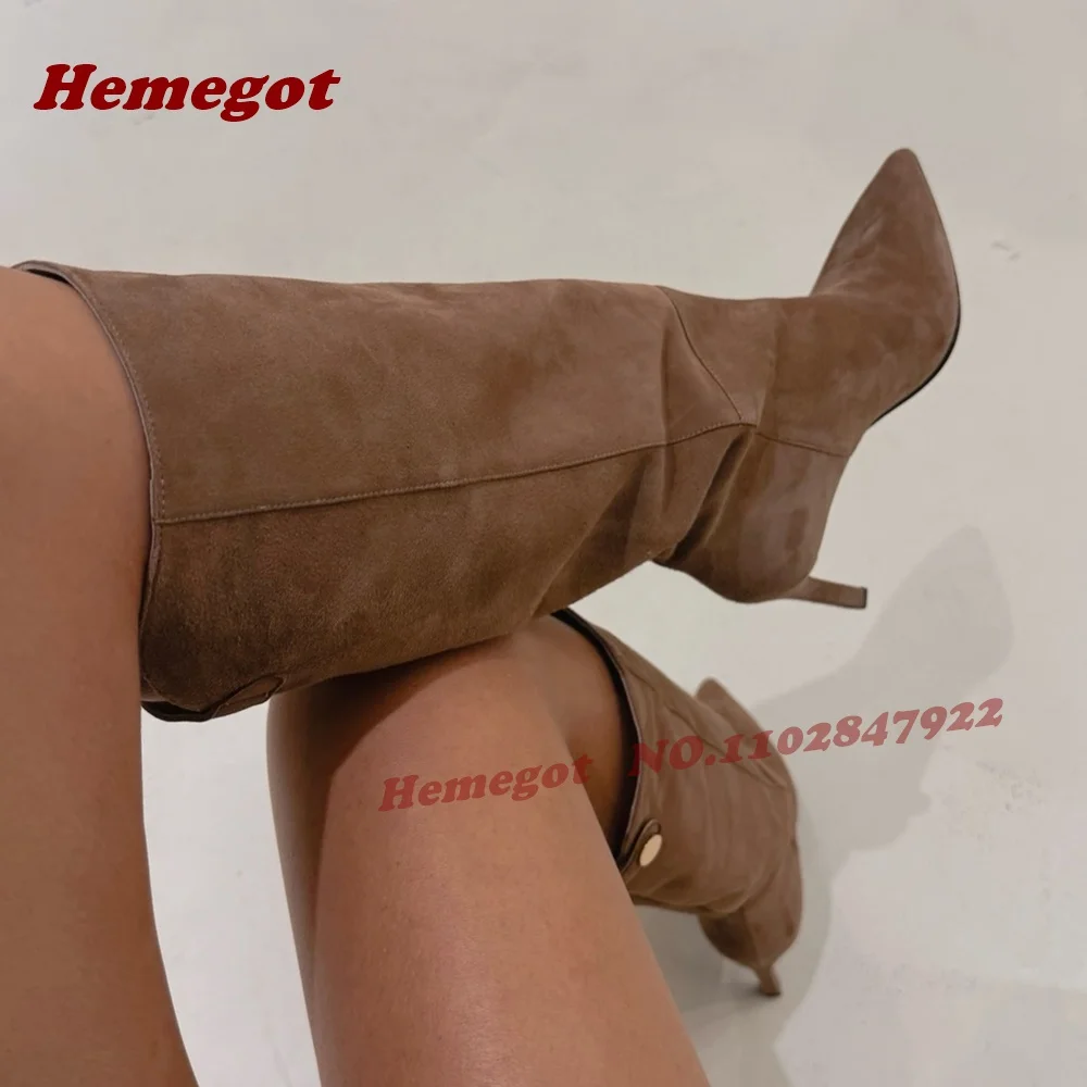 Brown Suede Patchwork Knee High Boots Winter Pointy Toe Stiletto High Heels Slip On Women's Long Boots Warm Back Button Luxury
Brown Suede Patchwork Knee High Boots Winter Pointy Toe Stiletto High Heels Slip On Women's Long Boots Warm Back Button Luxury