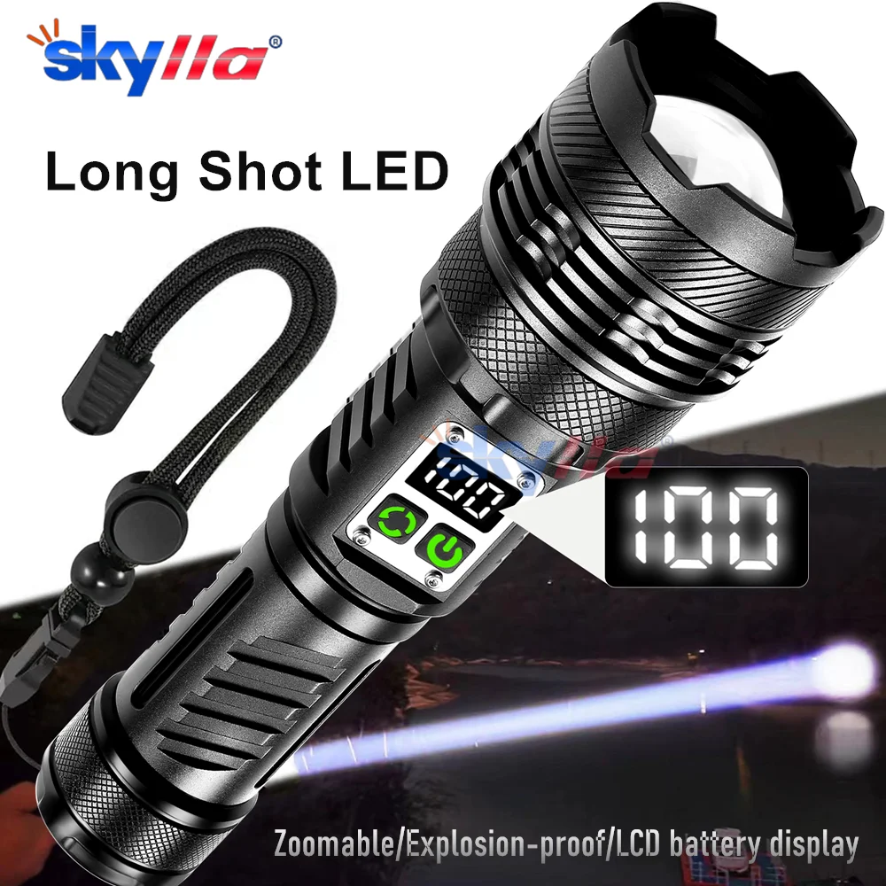 Super Bright LED Flashlight USB Rechargeable Spotlight Lamp High Power Tactical Torch Waterproof Lantern For Outdoor Emergency
Super Bright LED Flashlight USB Rechargeable Spotlight Lamp High Power Tactical Torch Waterproof Lantern For Outdoor Emergency