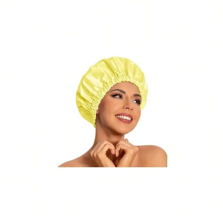 Reusable Shower Cap For Women, Large Waterproof Shower Bonnet Washable Elastic Band Bath Accessories Hair Hat For Long Hair, Br
Reusable Shower Cap For Women, Large Waterproof Shower Bonnet Washable Elastic Band Bath Accessories Hair Hat For Long Hair, Br