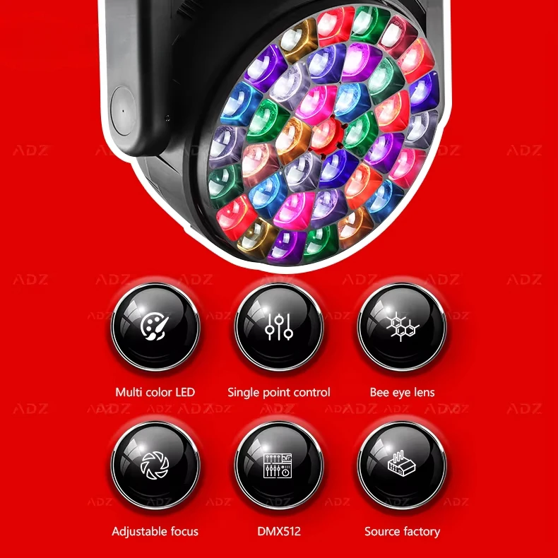 ADZ 37X40W 4in1 Zoom Beam Moving Head LED Stage Lights DMX512 RGBW Bee Eye ZOOM Wash Light Rainbow Effect Source Party Stage
ADZ 37X40W 4in1 Zoom Beam Moving Head LED Stage Lights DMX512 RGBW Bee Eye ZOOM Wash Light Rainbow Effect Source Party Stage