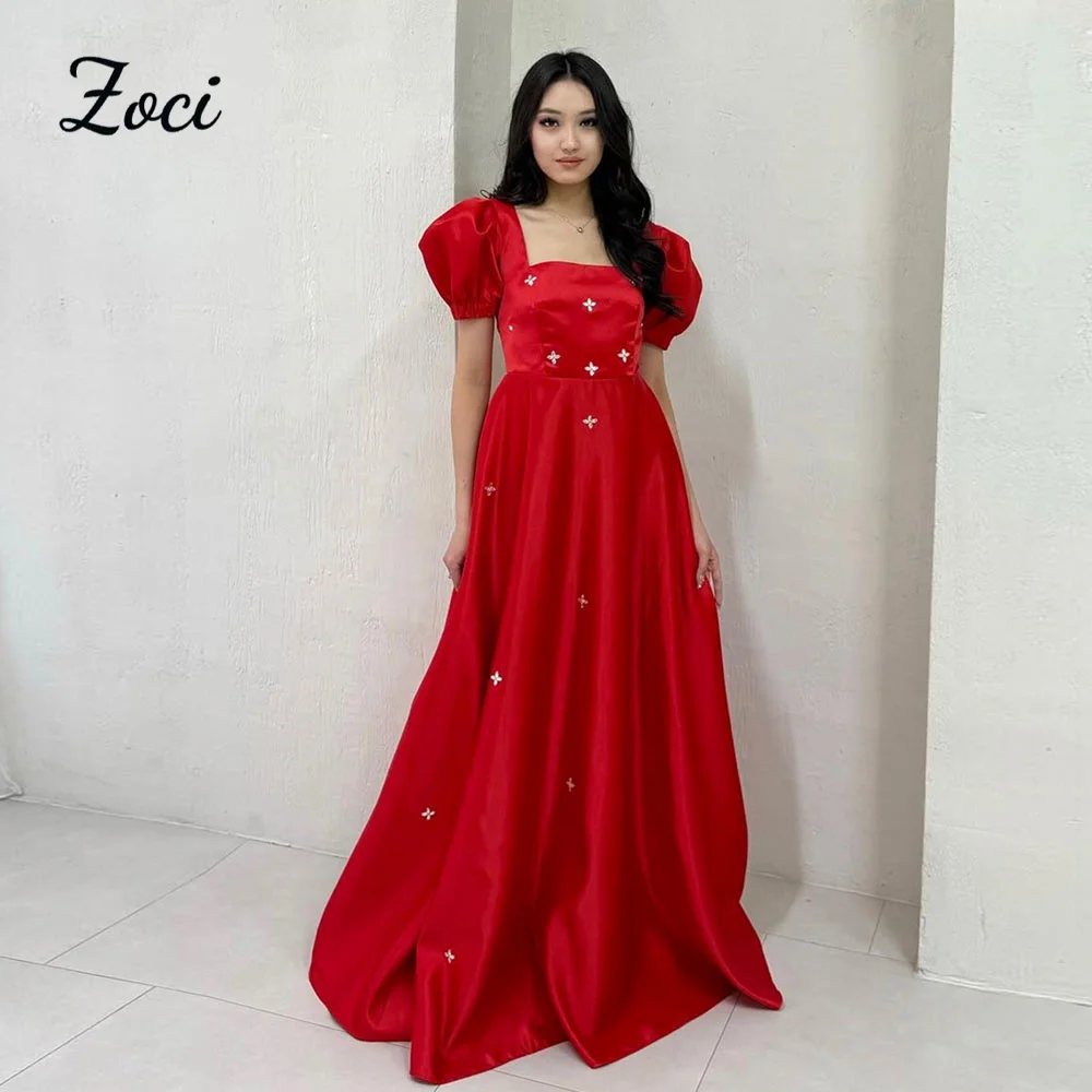 Zoci Square Neck Red A Line Prom Dresses Customized Crystals Beading Satin Formal Evening Gown Short Sleeve Outfit Party Dress
Zoci Square Neck Red A Line Prom Dresses Customized Crystals Beading Satin Formal Evening Gown Short Sleeve Outfit Party Dress