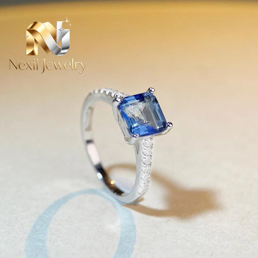 Nexil Jewelry Luxury Solid Platinum PT950 Women's Square Sky Blue Moissanite Diamond Ring
Nexil Jewelry Luxury Solid Platinum PT950 Women's Square Sky Blue Moissanite Diamond Ring