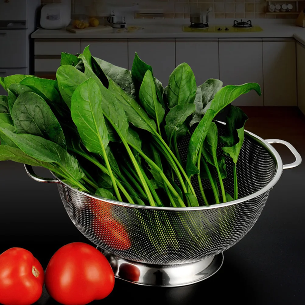 Stainless Steel Professional Colander Strainer with Heavy Duty Handles and Self-draining Solid Ring Base
Stainless Steel Professional Colander Strainer with Heavy Duty Handles and Self-draining Solid Ring Base