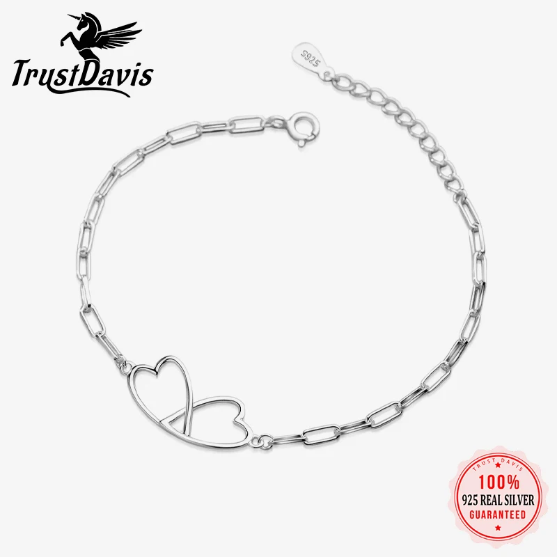 TrustDavis Genuine 925 Sterling Silver Girls Love Chain Bracelet for Gift Women Wedding Jewelry DS3341
TrustDavis Genuine 925 Sterling Silver Girls Love Chain Bracelet for Gift Women Wedding Jewelry DS3341