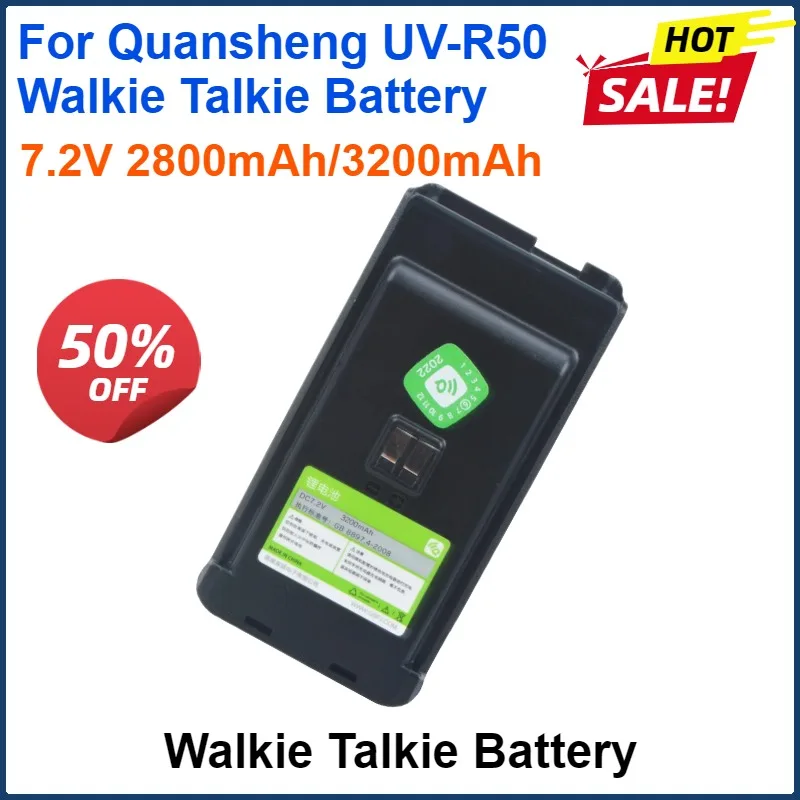 7.2V 2800mAh/3200mAh Quansheng UV-R50 Walkie Talkie Replacement Li-ion Battery Pack High Capacity with Charging Port Ham Radios
7.2V 2800mAh/3200mAh Quansheng UV-R50 Walkie Talkie Replacement Li-ion Battery Pack High Capacity with Charging Port Ham Radios