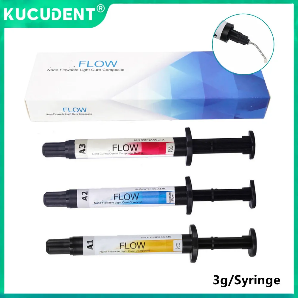 3g/Syringe Dental Composite Resin Flowable Light Curing Refill DENTEX Adhesive Bonding Light Cure Gel Low Medium Flow Materials
3g/Syringe Dental Composite Resin Flowable Light Curing Refill DENTEX Adhesive Bonding Light Cure Gel Low Medium Flow Materials