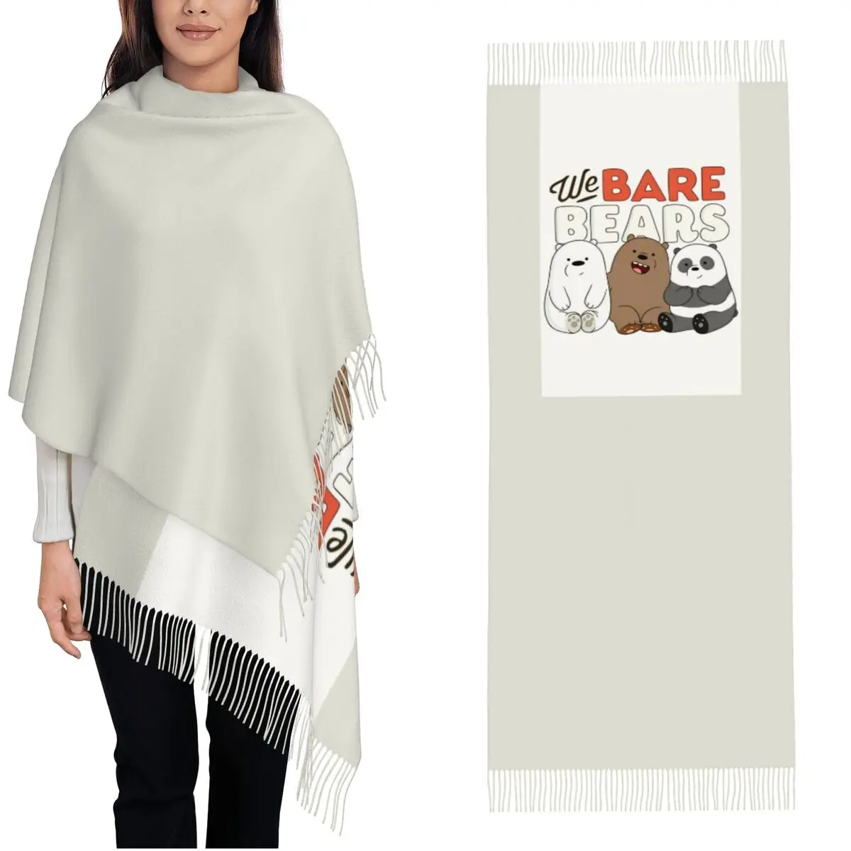 We Bare Bears Pattern Shawls Wraps for Ladies Winter Large Soft Scarf Cute Cartoon Bear Neckerchief Shawl Scarves
We Bare Bears Pattern Shawls Wraps for Ladies Winter Large Soft Scarf Cute Cartoon Bear Neckerchief Shawl Scarves