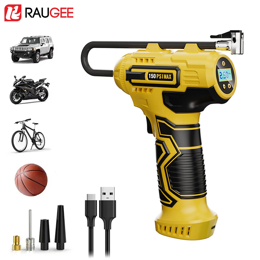 Car Air Pump Air Compressor 150PSI Wireless Portable Tire Inflator Pump with LED Light for Motorcycle Bicycle Car Tyre Ball
Car Air Pump Air Compressor 150PSI Wireless Portable Tire Inflator Pump with LED Light for Motorcycle Bicycle Car Tyre Ball