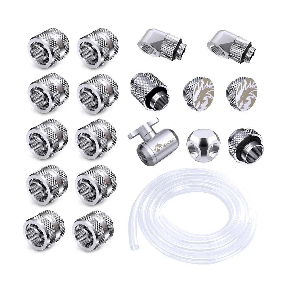 Bykski Water Cooling Soft Tube Fitting Kit for OD13mm OD16mm OD19mmm Hose Pipe Black White Red Blue Gold Silver Gray
Bykski Water Cooling Soft Tube Fitting Kit for OD13mm OD16mm OD19mmm Hose Pipe Black White Red Blue Gold Silver Gray