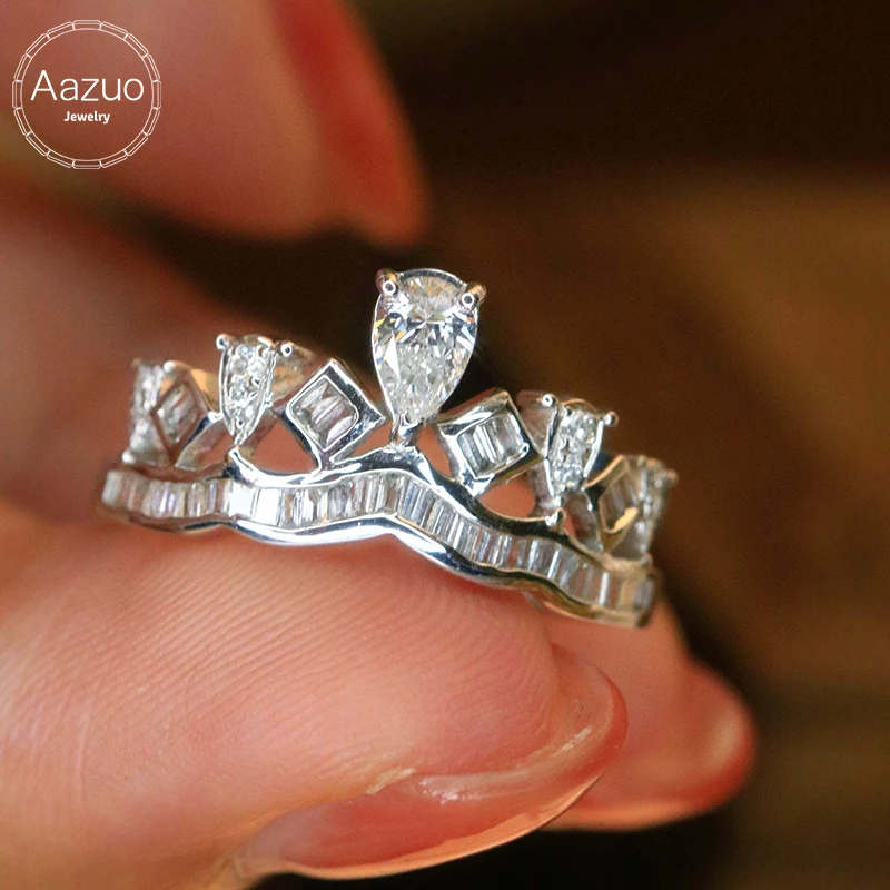 Aazuo Real Jewely 18K Solid White Gold Natrual Diamonds 0.45ct Classic crown Ring Gift For Woman Advanced Banquet AU750
Aazuo Real Jewely 18K Solid White Gold Natrual Diamonds 0.45ct Classic crown Ring Gift For Woman Advanced Banquet AU750