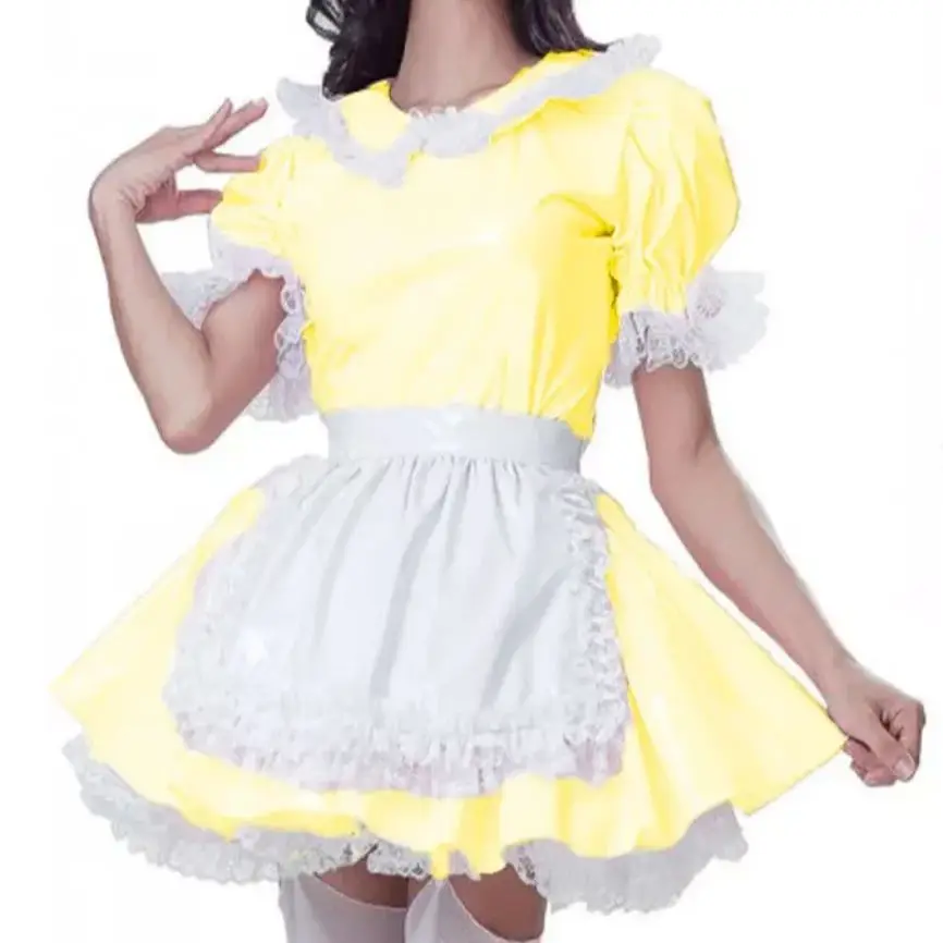 French sissy girl maid can lock yellow satin fluffy ruffle edge dress cosplay outfit can be customized
French sissy girl maid can lock yellow satin fluffy ruffle edge dress cosplay outfit can be customized