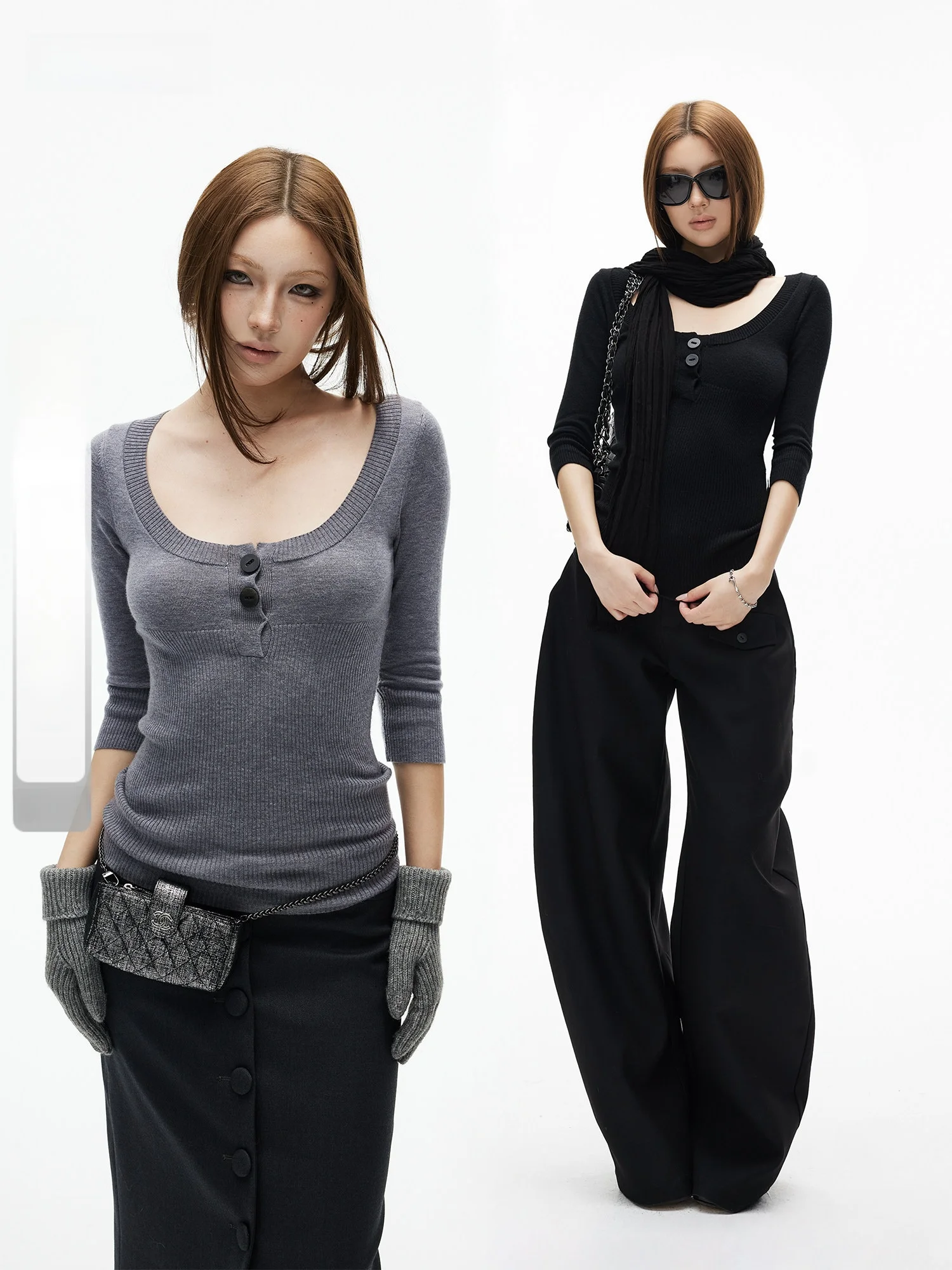 Эластичный трикотажный топ с U-образным вырезом и воротником Хенри, облегающий, приятный для кожи, с рукавом три четверти, классический, двухцветный, женский, Topiamxiaa
Эластичный трикотажный топ с U-образным вырезом и воротником Хенри, облегающий, приятный для кожи, с рукавом три четверти, классический, двухцветный, женский, Topiamxiaa