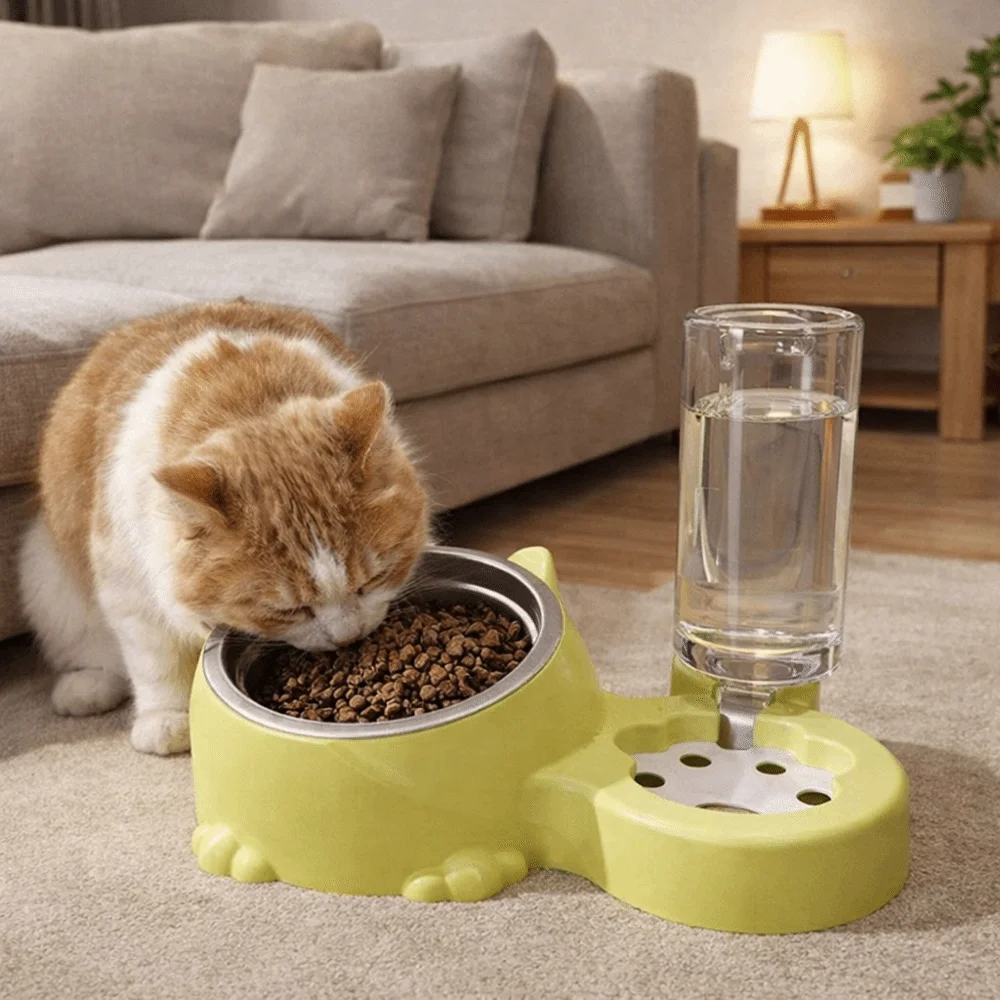 Plastic 2 in 1 Cat Food Dispenser Large Capacity Neck Protection Automatic Pet Feeder Leak-proof Detachable Pet Food Bowl
Plastic 2 in 1 Cat Food Dispenser Large Capacity Neck Protection Automatic Pet Feeder Leak-proof Detachable Pet Food Bowl