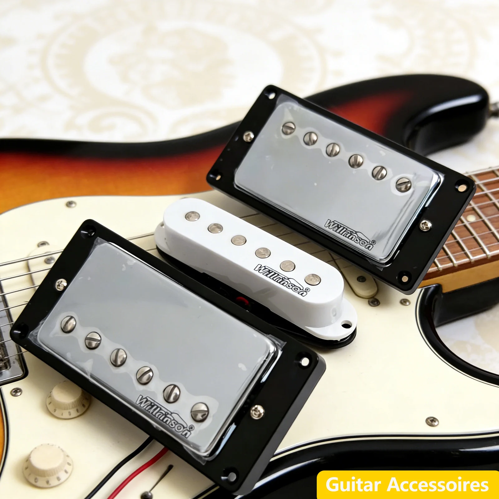 Wilkinson HSH Humbucker Pickups Set with 4C Ceramic Magnet for ST Style Electric Guitar – 2 Humbuckers + 1 Single Coil Upgrade
Wilkinson HSH Humbucker Pickups Set with 4C Ceramic Magnet for ST Style Electric Guitar – 2 Humbuckers + 1 Single Coil Upgrade