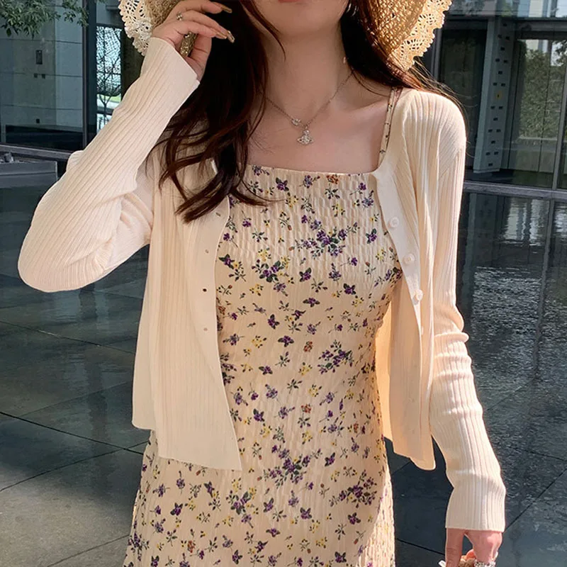 Knitted Sweater Women Cardigans O-Neck White Knit Sweater Cardigan Women Tops New Long Sleeve Sunscreen Sueters De Mujer Q4991
Knitted Sweater Women Cardigans O-Neck White Knit Sweater Cardigan Women Tops New Long Sleeve Sunscreen Sueters De Mujer Q4991